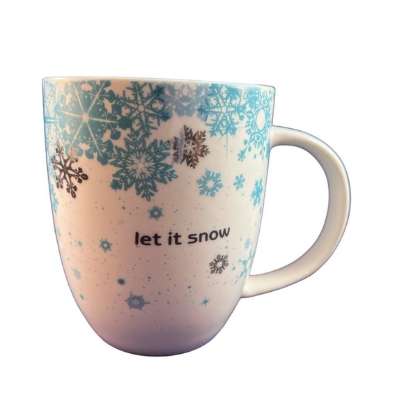 Crofton Let It Snow Coffee Mug Snowflakes New Bone China 16 OZ - Picture 4 of 10